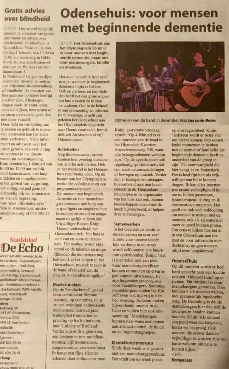 artikel in Stadsblad De Echo